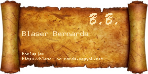Blaser Bernarda névjegykártya
